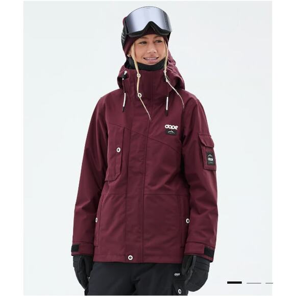 Dope Jacket Womens XXS Adept Snowboard Ski Burgundy Insulated Hood Winter Snow - Picture 1 of 16